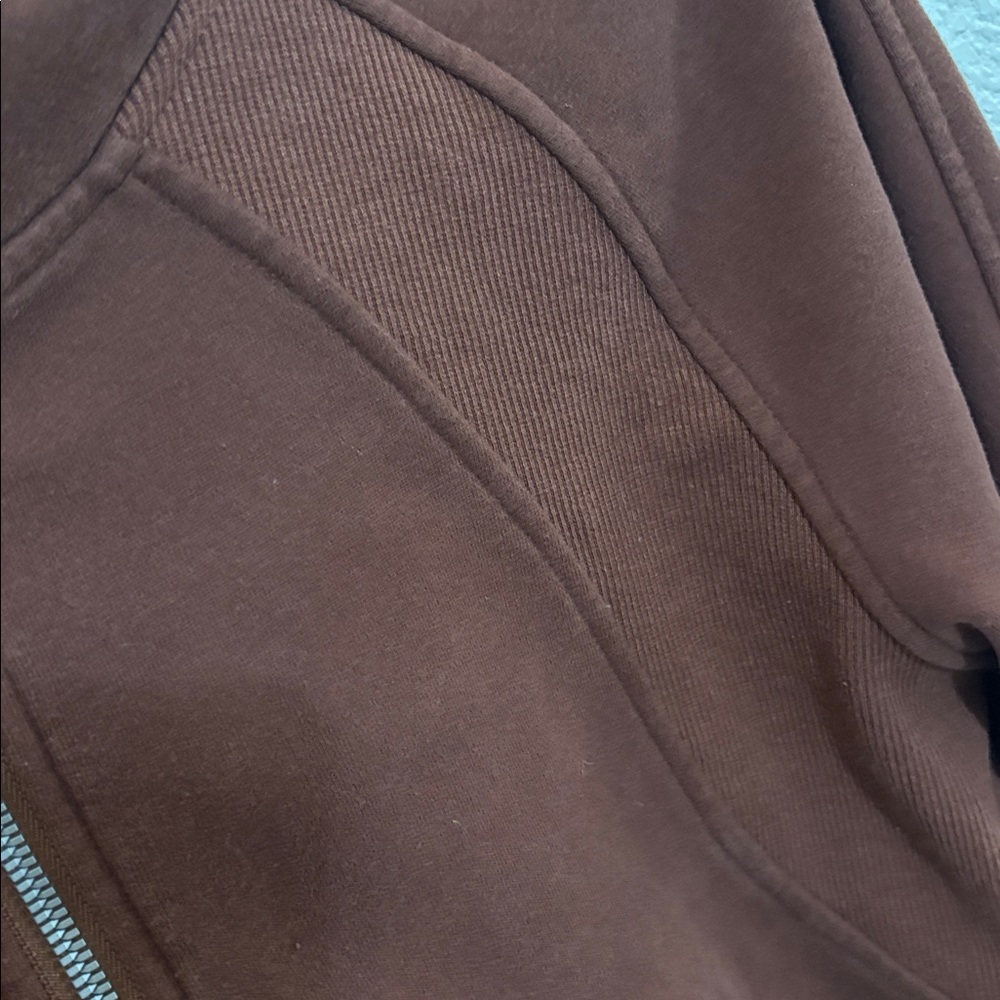 Trendy Queen Scuba Cropped half zip Hoodie Size Medium red brown - Picture 4 of 8